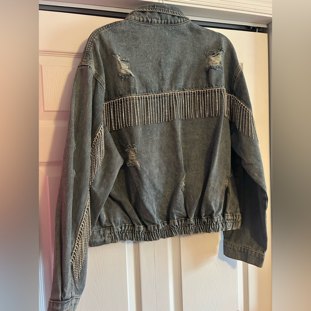 POL Light Blue Denim Jacket with Rhinestones!